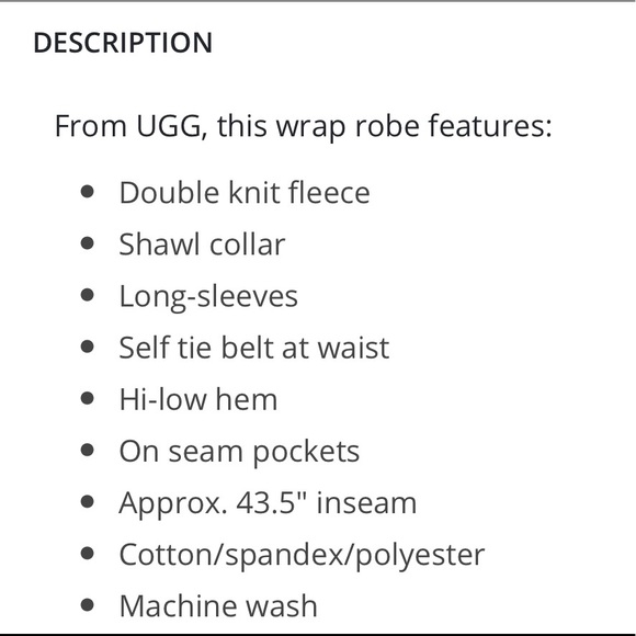 NWT UGG Duffield II robe, size medium - Picture 4 of 8